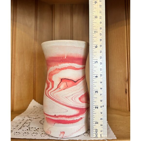 Vintage Mid Century Nemadji Pottery Vase Red Swirl Minnesota USA Native American - Picture 5 of 7